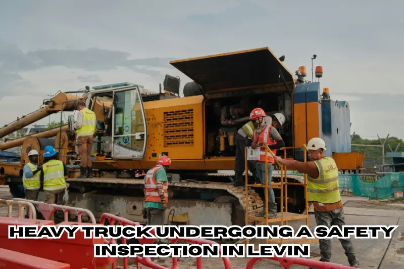 heavy truck undergoing a safety inspection in Levin